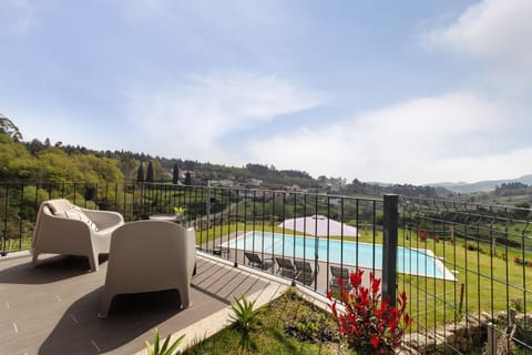 Property building, Living room, Swimming pool