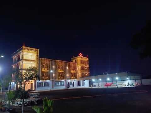 Property building, Night, Garden