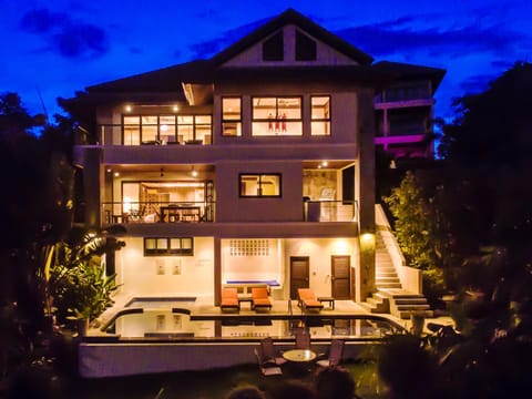 Property building, Patio, Night, View (from property/room), Balcony/Terrace, Area and facilities, Swimming pool