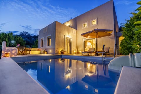 Property building, Swimming pool, Sunset