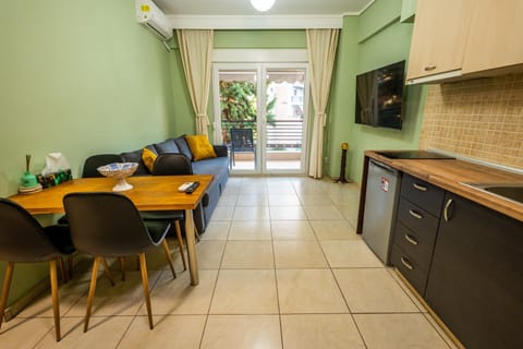 Living room, kitchen