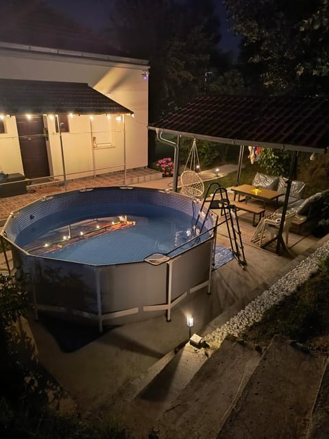 Night, Pool view, Swimming pool
