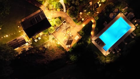 Night, Balcony/Terrace, Pool view