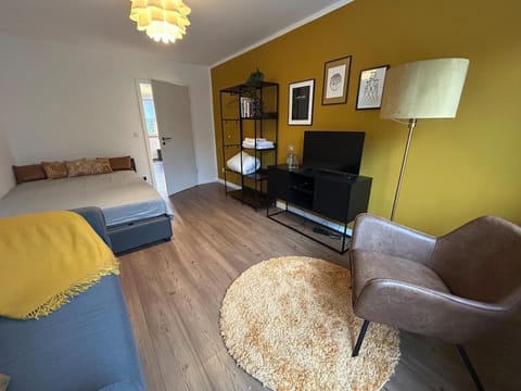 Bed, TV and multimedia, Living room, Photo of the whole room, Seating area, Evening entertainment, Bedroom