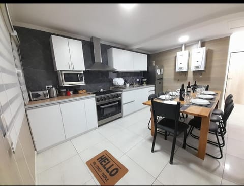 Kitchen or kitchenette, Dining area, oven, stove, toaster