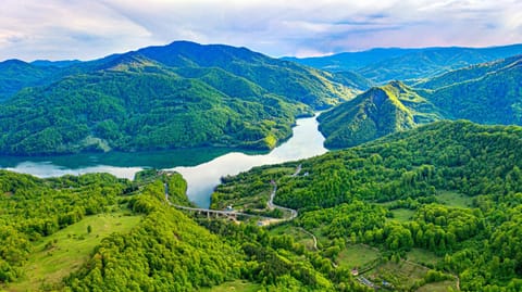 Natural landscape, Bird's eye view, Lake view