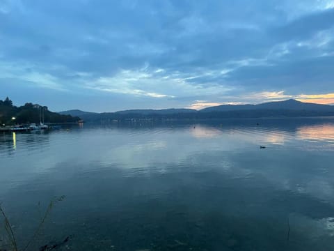 Natural landscape, Lake view, Mountain view, Sunset
