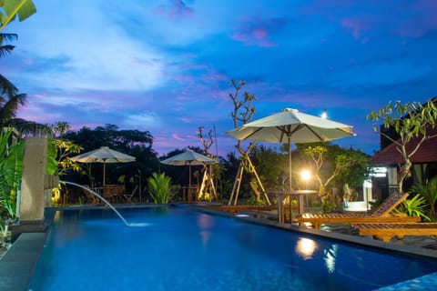Night, Natural landscape, Swimming pool