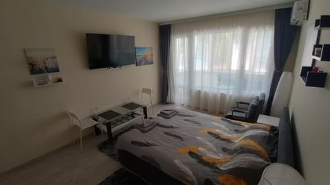 Communal lounge/ TV room, Bed, TV and multimedia, Photo of the whole room, Seating area, Bedroom, towels