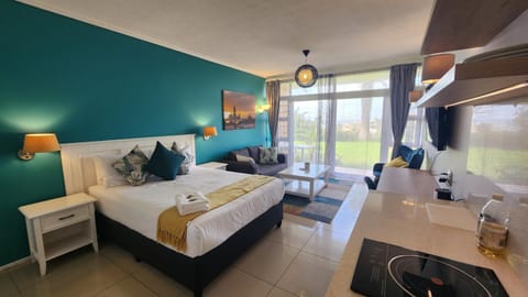 Bed, Living room, Seating area