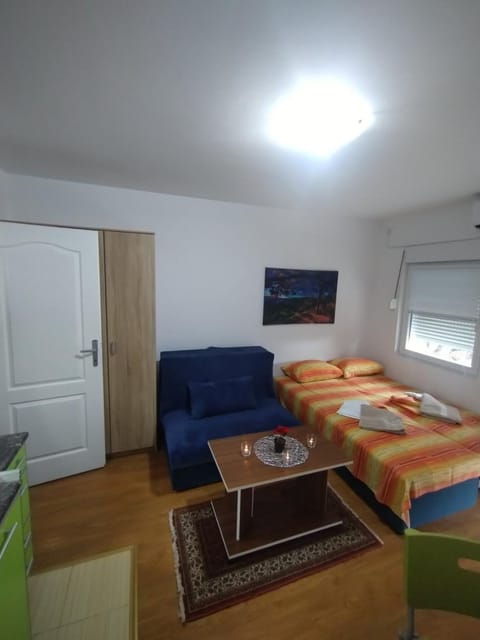 Bed, TV and multimedia, Kitchen or kitchenette, Living room, Photo of the whole room, Seating area, wardrobe