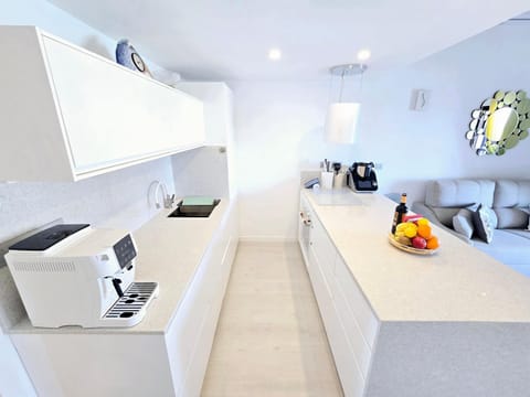 Kitchen or kitchenette, stove, kitchen