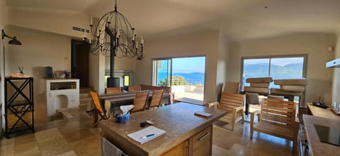 Natural landscape, Living room, Seating area, Dining area, Sea view