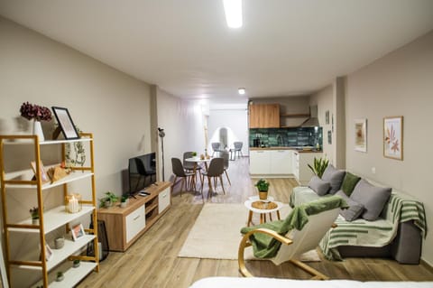 TV and multimedia, Kitchen or kitchenette, Living room, Seating area, Dining area