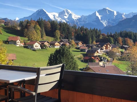 Nearby landmark, Balcony/Terrace, Seating area, Autumn, Landmark view, Mountain view
