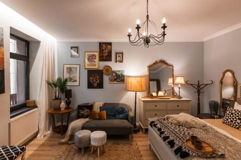 Bed, Living room, Photo of the whole room, Seating area, Bedroom