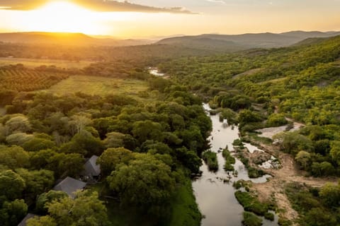 Natural landscape, Bird's eye view, River view, Sunset