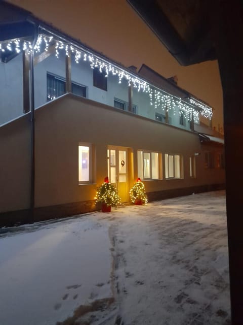 Property building, Night, Winter