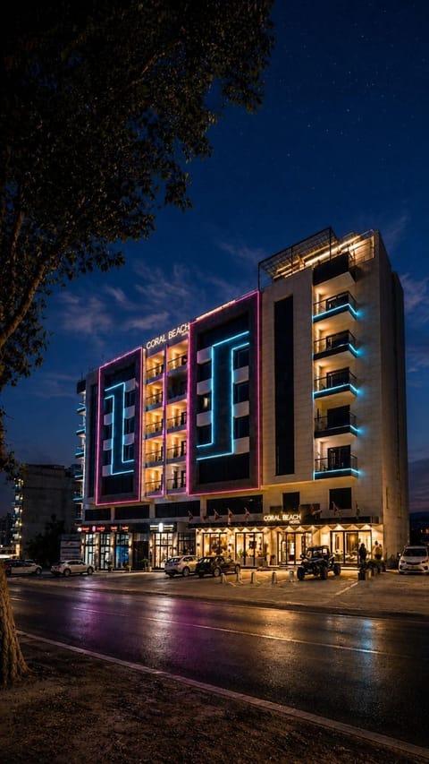 Property building, Night, Parking