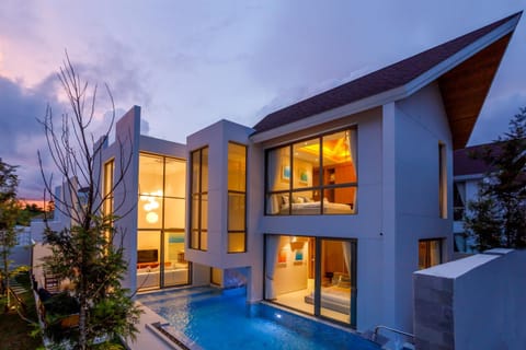 Property building, Night, Pool view