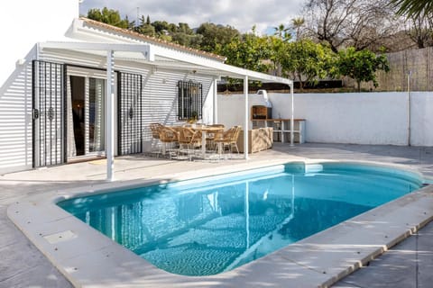 Property building, Living room, Swimming pool