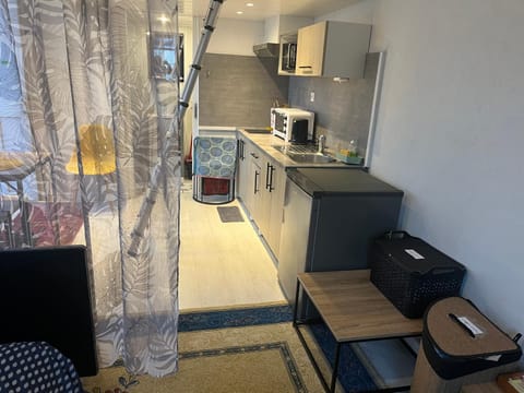 Kitchen or kitchenette, oven, stove