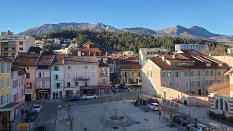 Nearby landmark, Natural landscape, City view, Mountain view