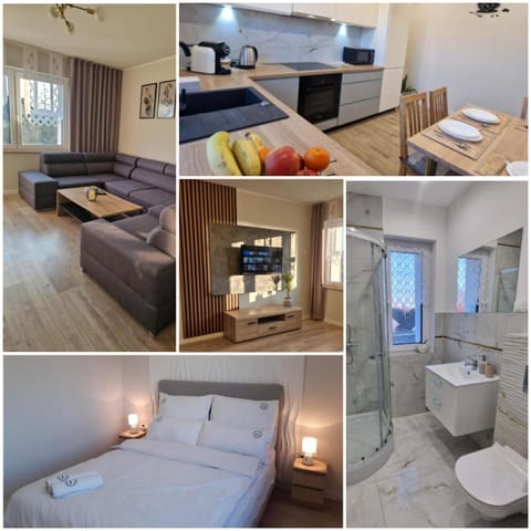 Bed, Bathroom, Kitchen or kitchenette, Living room, Seating area, Bedroom, towels