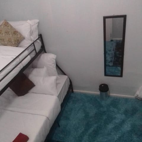 Shower, Bed, Bathroom, Photo of the whole room, Bedroom, bunk bed