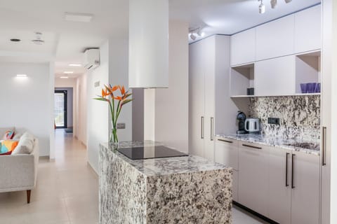 Kitchen or kitchenette, dishwasher, oven, stove