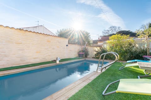 Property building, Living room, Swimming pool
