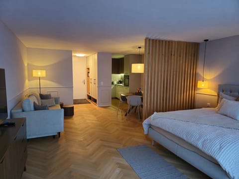 Bed, TV and multimedia, Living room, Photo of the whole room, Seating area