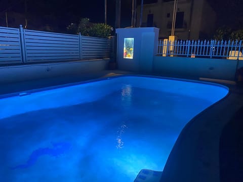Night, Pool view, Swimming pool
