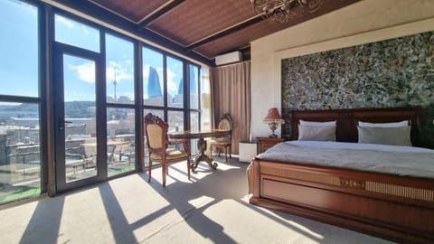 Bed, View (from property/room), Balcony/Terrace, Photo of the whole room, Bedroom