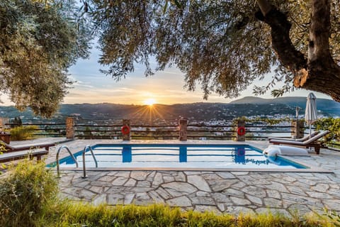 Natural landscape, Swimming pool, Swimming pool, Sunset, sunbed