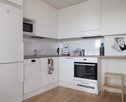 Kitchen or kitchenette, dishwasher, oven