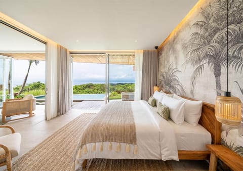 Property building, Bed, View (from property/room), Bedroom, Garden view, Pool view, Sea view