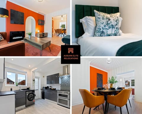 Bed, Property logo or sign, Living room, Dining area, Bedroom, kitchen