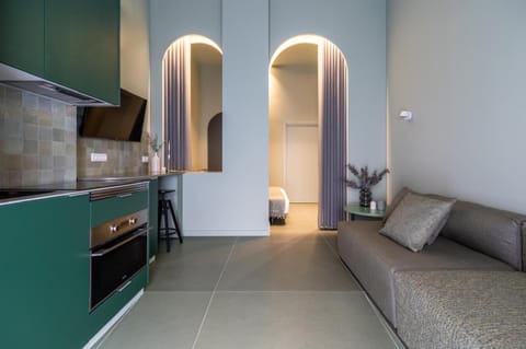 Living room, kitchen