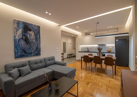 Kitchen or kitchenette, Living room, Seating area