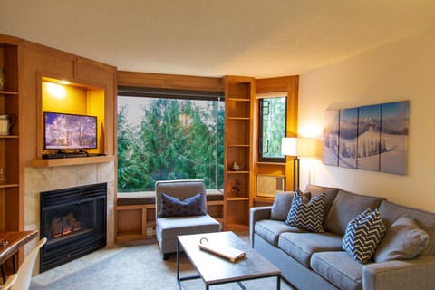 Living room, fireplace