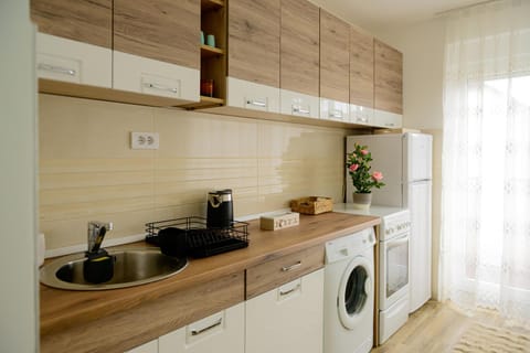 Coffee/tea facilities, Kitchen or kitchenette, dishwasher, minibar, oven, stove, toaster, washing machine, dryer