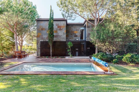 Property building, Living room, Swimming pool
