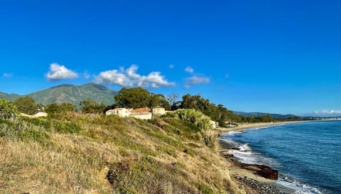 Natural landscape, Beach, Mountain view, Sea view