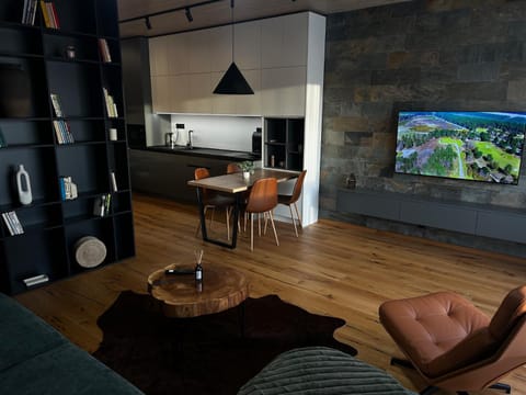 Kitchen or kitchenette, Living room, Dining area