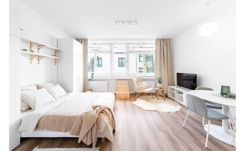 Bed, TV and multimedia, Living room, Photo of the whole room, Seating area, Bedroom