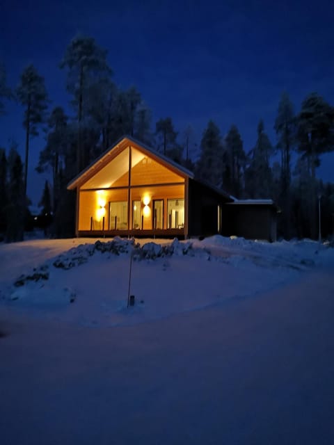 Property building, Night, Winter