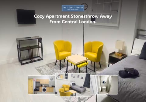 Shower, Property building, Bed, TV and multimedia, Kitchen or kitchenette, Photo of the whole room, Seating area, washing machine