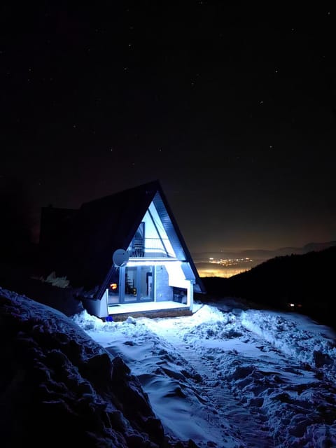 Property building, Night, Winter