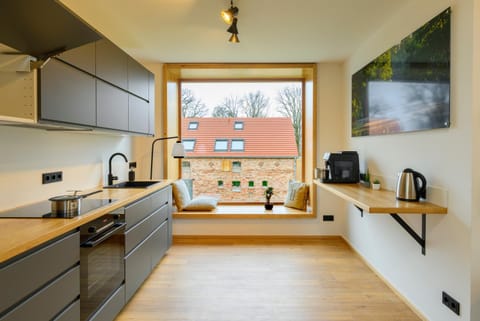 Kitchen or kitchenette, toaster